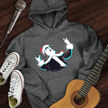 Printify Hoodie Dark Heather / S Rock and Roll Santa Hoodie
