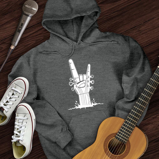 Printify Hoodie Dark Heather / S Rock on Guitar Hoodie