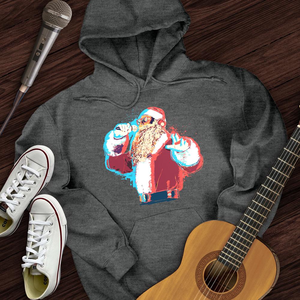 Printify Hoodie Dark Heather / S Santa On The Mic Hoodie