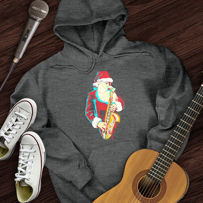 Printify Hoodie Dark Heather / S Santa Saxophone Hoodie