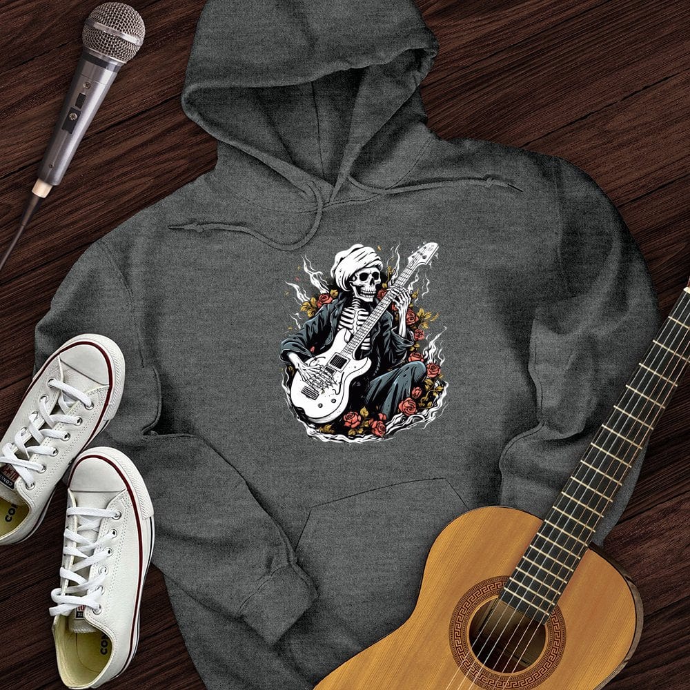 Printify Hoodie Dark Heather / S Skeleton Playing Music Hoodie