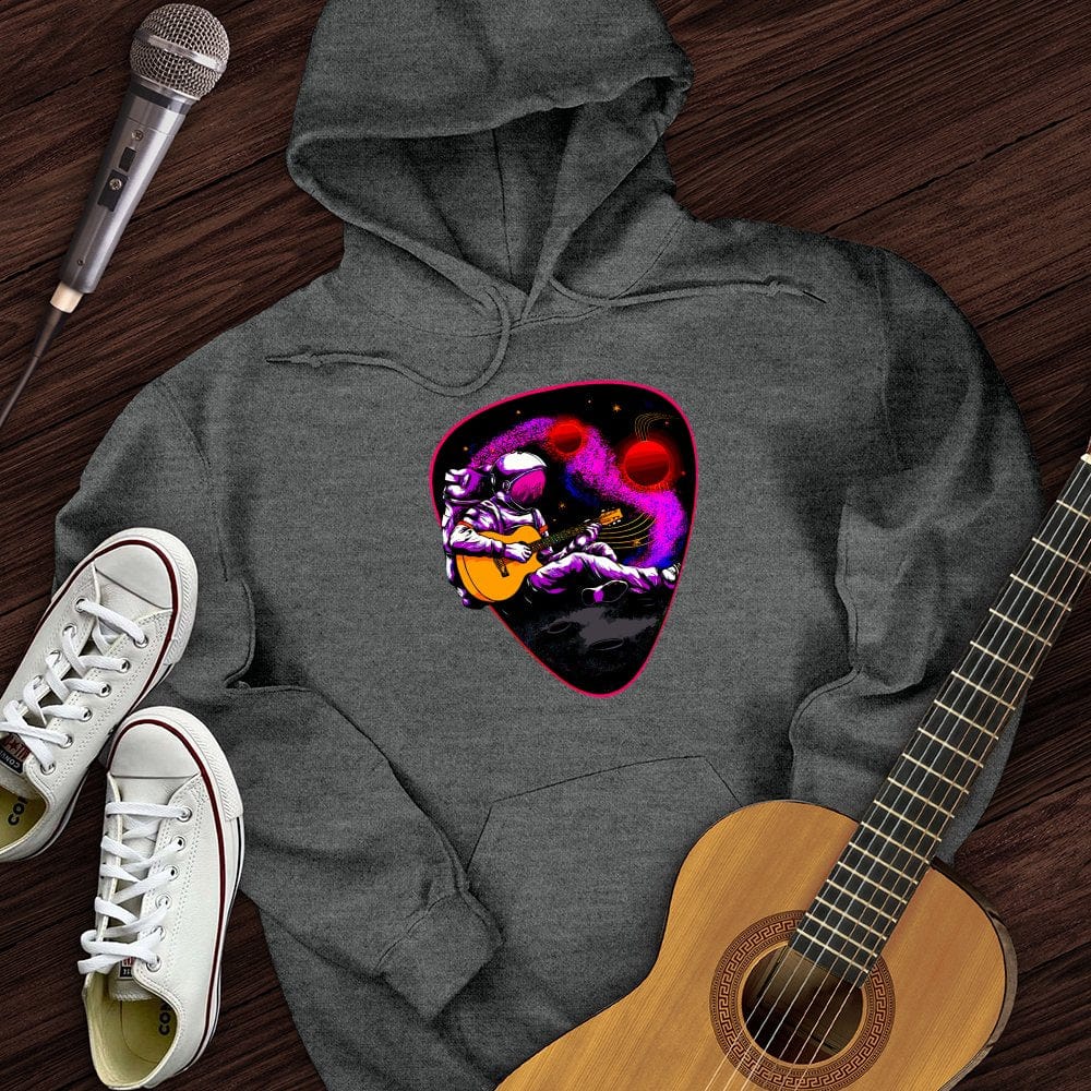 Printify Hoodie Dark Heather / S Space Guitar Plectrum Hoodie