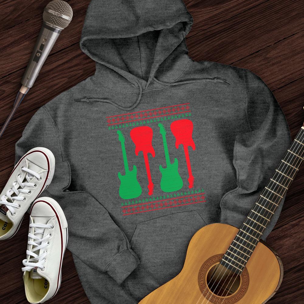 Printify Hoodie Dark Heather / S Ugly Guitar Holiday Hoodie