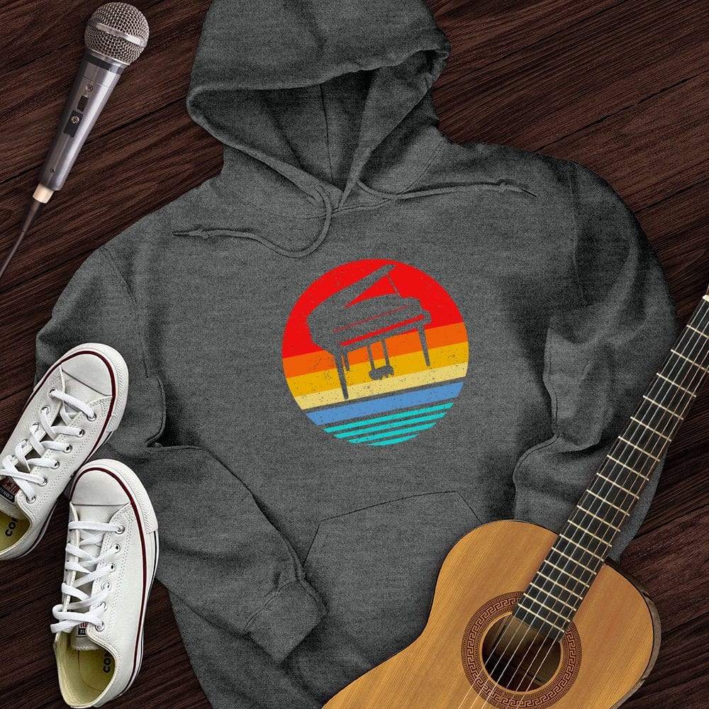 Printify Hoodie Dark Heather / S Vintage Piano Hoodie