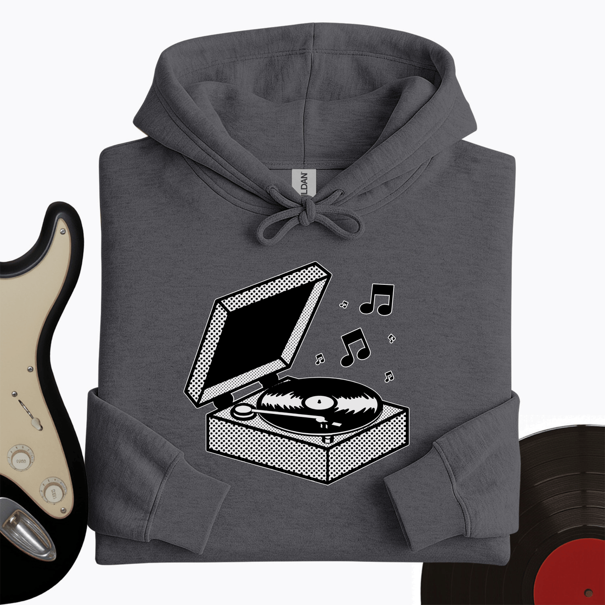 Printify Hoodie Dark Heather / S Vinyl Box Hoodie