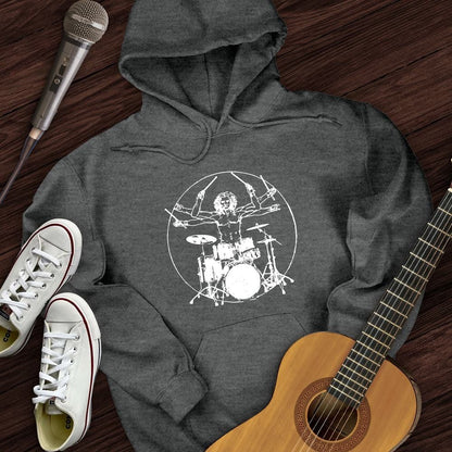Printify Hoodie Dark Heather / S Vitruvian Drummer Hoodie