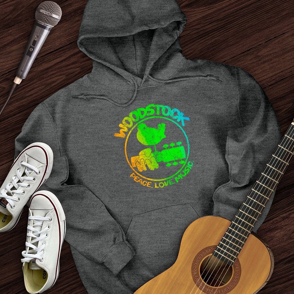 Printify Hoodie Dark Heather / S Woodstock Peace Love Music Hoodie