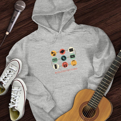 Printify Hoodie Evolution of Music Hoodie