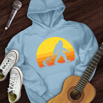 Printify Hoodie Light Blue / S Bigfoot Dragging Guitar Hoodie