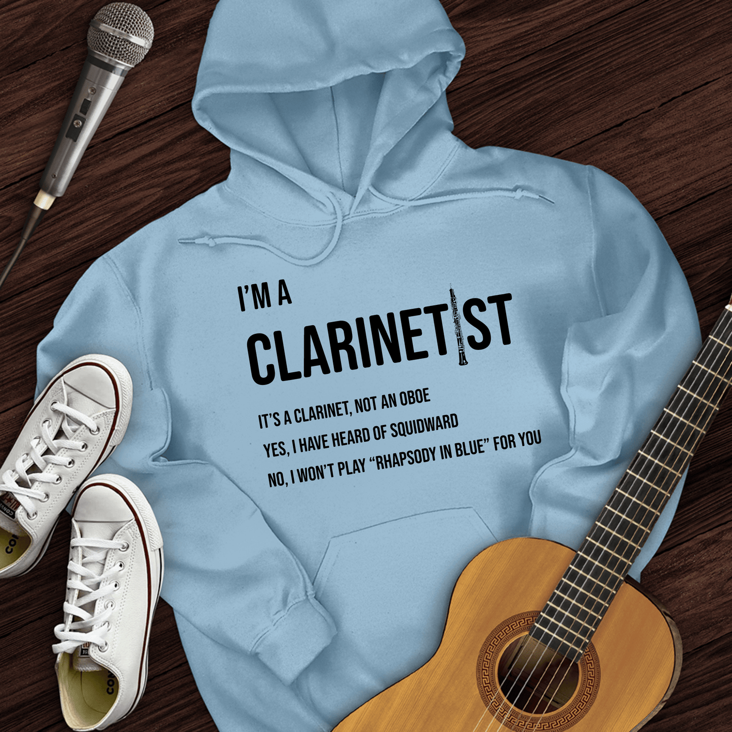 Printify Hoodie Light Blue / S Clarinetist Hoodie