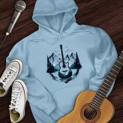 Printify Hoodie Light Blue / S Glacier Guitar Hoodie