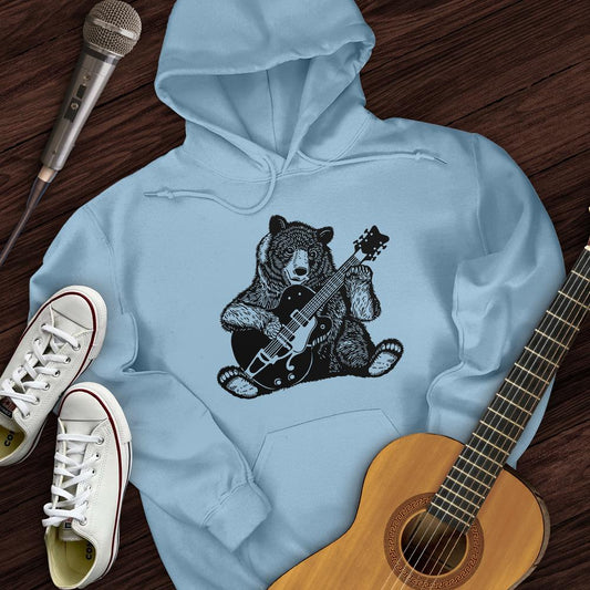 Printify Hoodie Light Blue / S Guitar Bear Hoodie