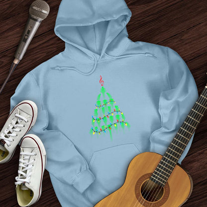 Printify Hoodie Light Blue / S Guitar Christmas Tree Hoodie
