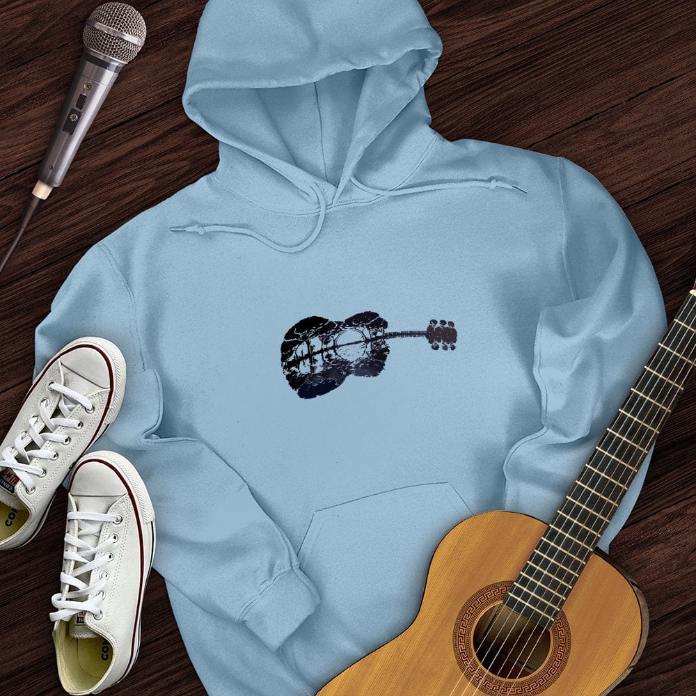 Printify Hoodie Light Blue / S Guitar Moonrise Hoodie