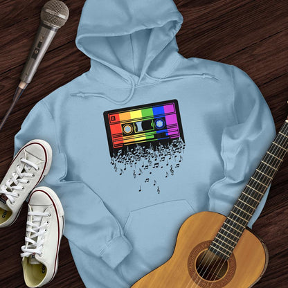 Printify Hoodie Light Blue / S Melting Cassette Tape Hoodie