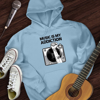 Printify Hoodie Light Blue / S Music Is My Addiction Hoodie