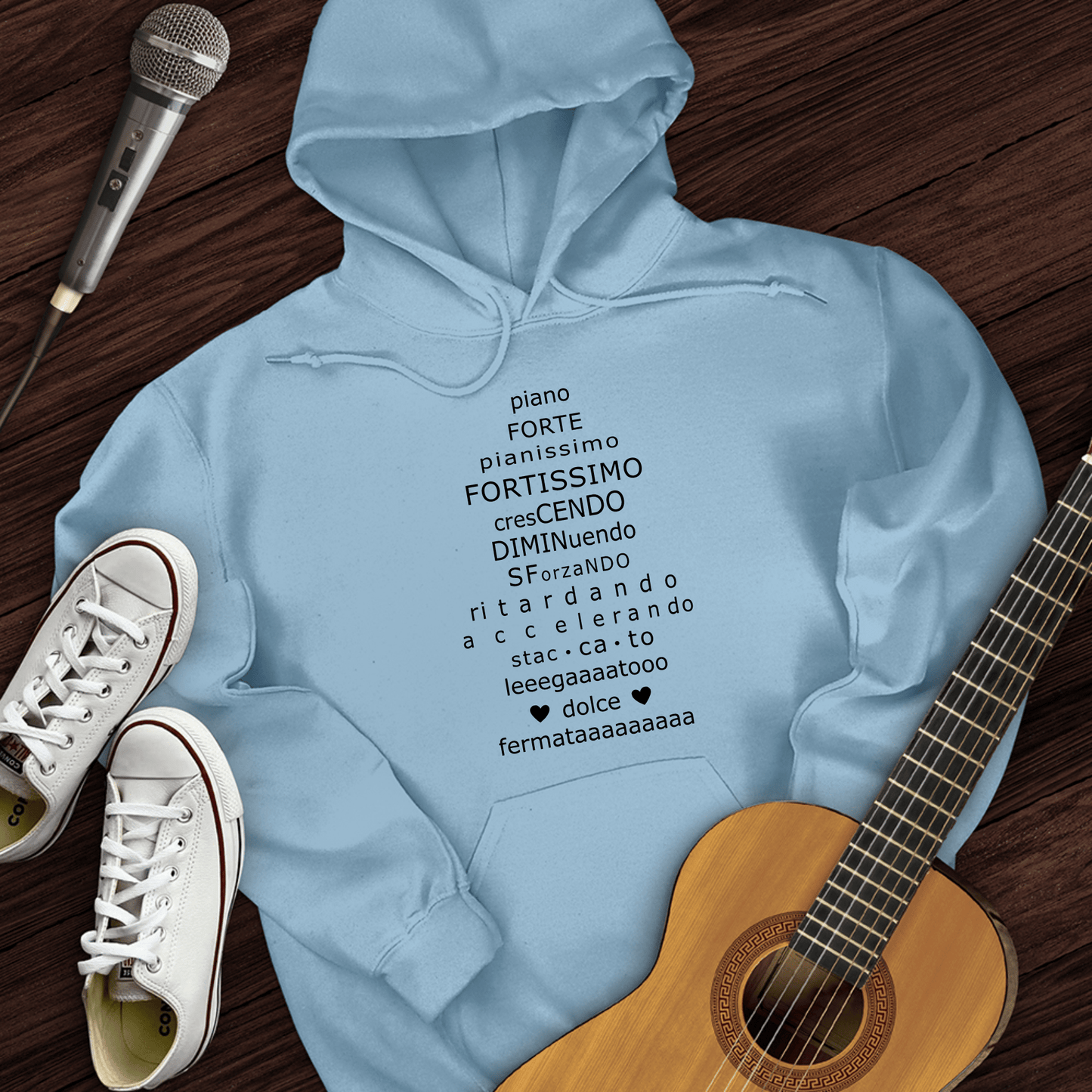 Printify Hoodie Light Blue / S Piano Forte Hoodie