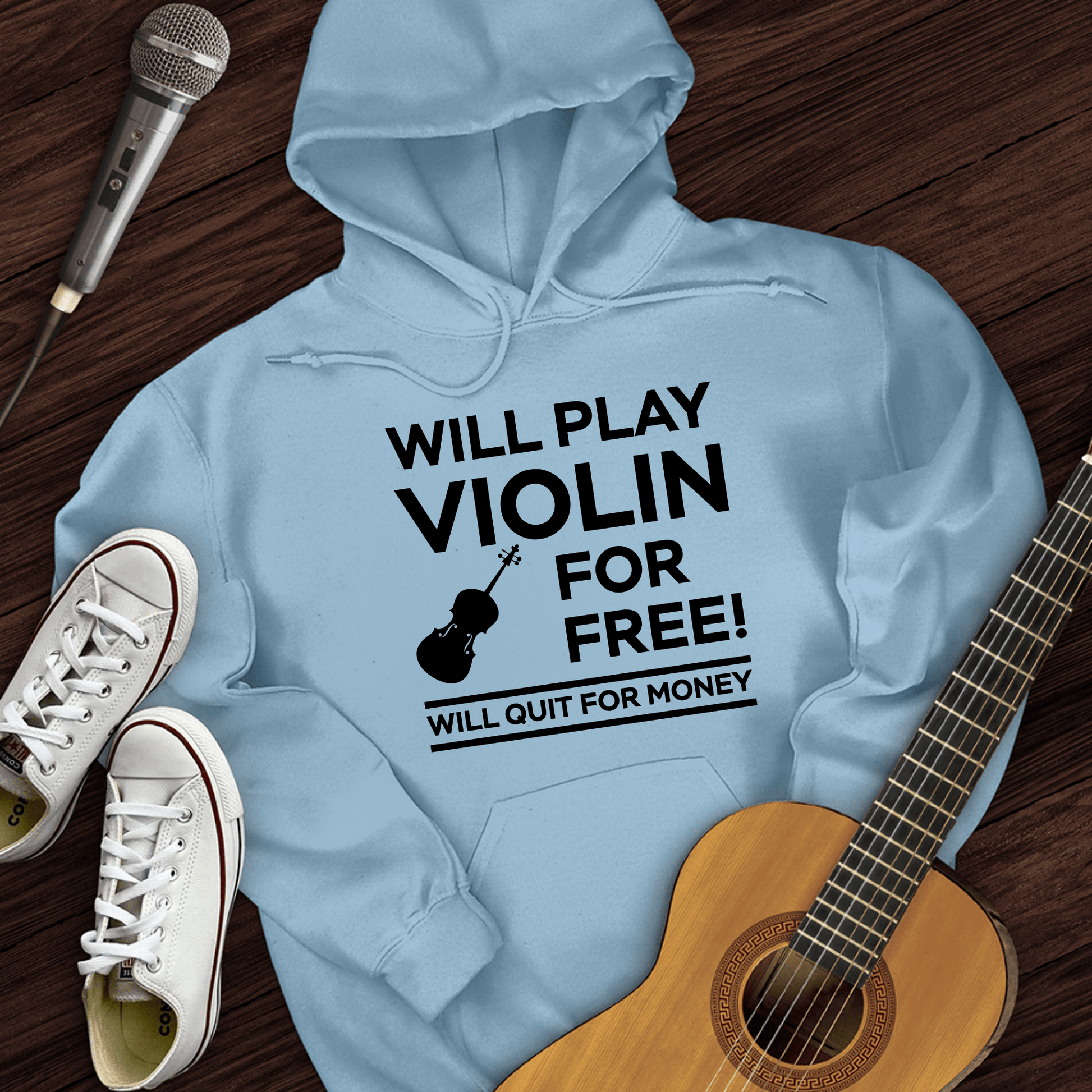 Printify Hoodie Light Blue / S Play Violin For Free Hoodie