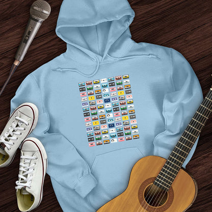 Printify Hoodie Light Blue / S Rainbow Cassette Hoodie