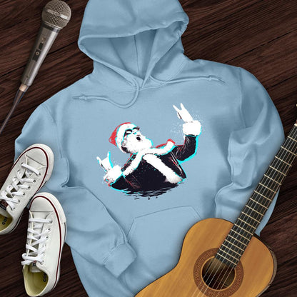 Printify Hoodie Light Blue / S Rock and Roll Santa Hoodie
