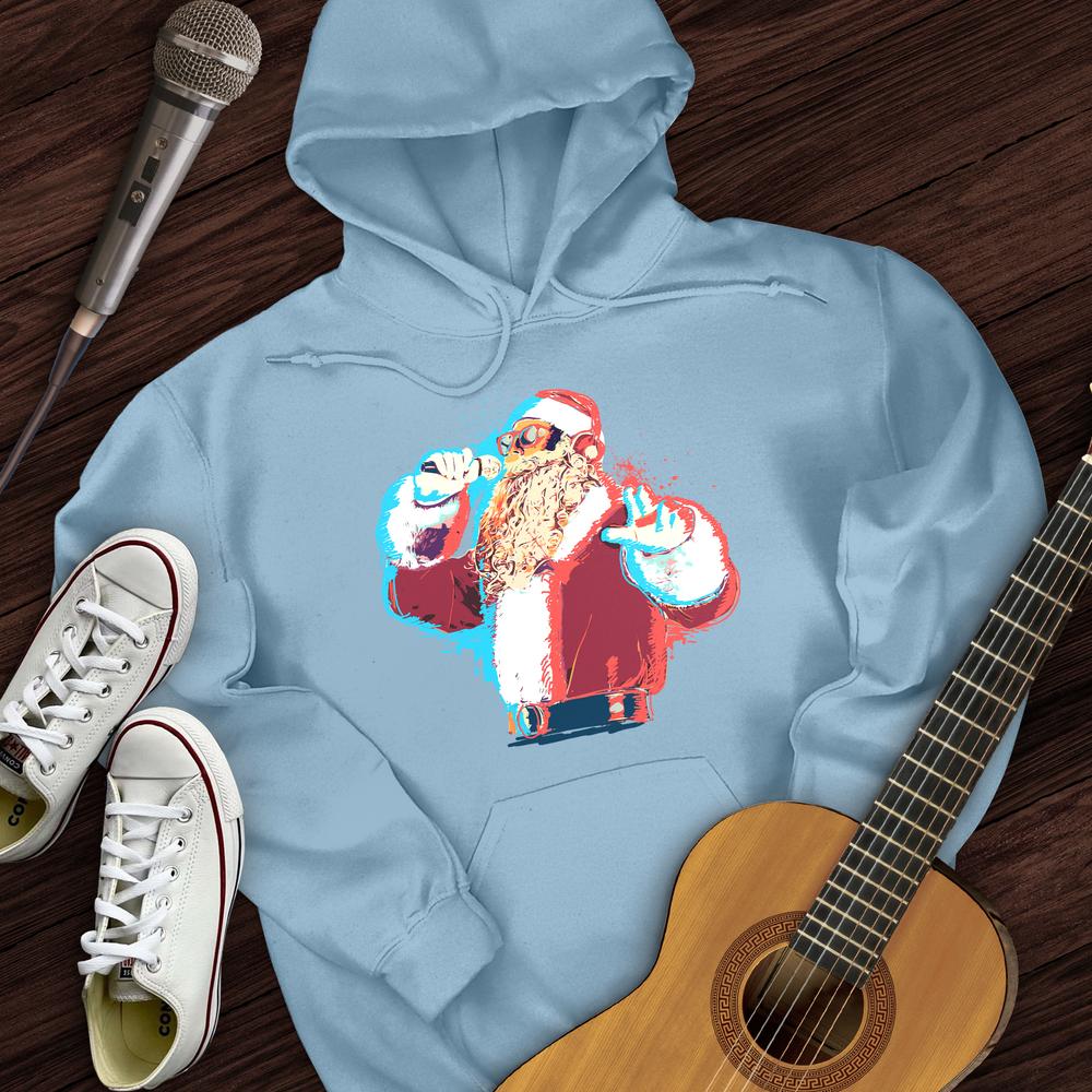 Printify Hoodie Light Blue / S Santa On The Mic Hoodie