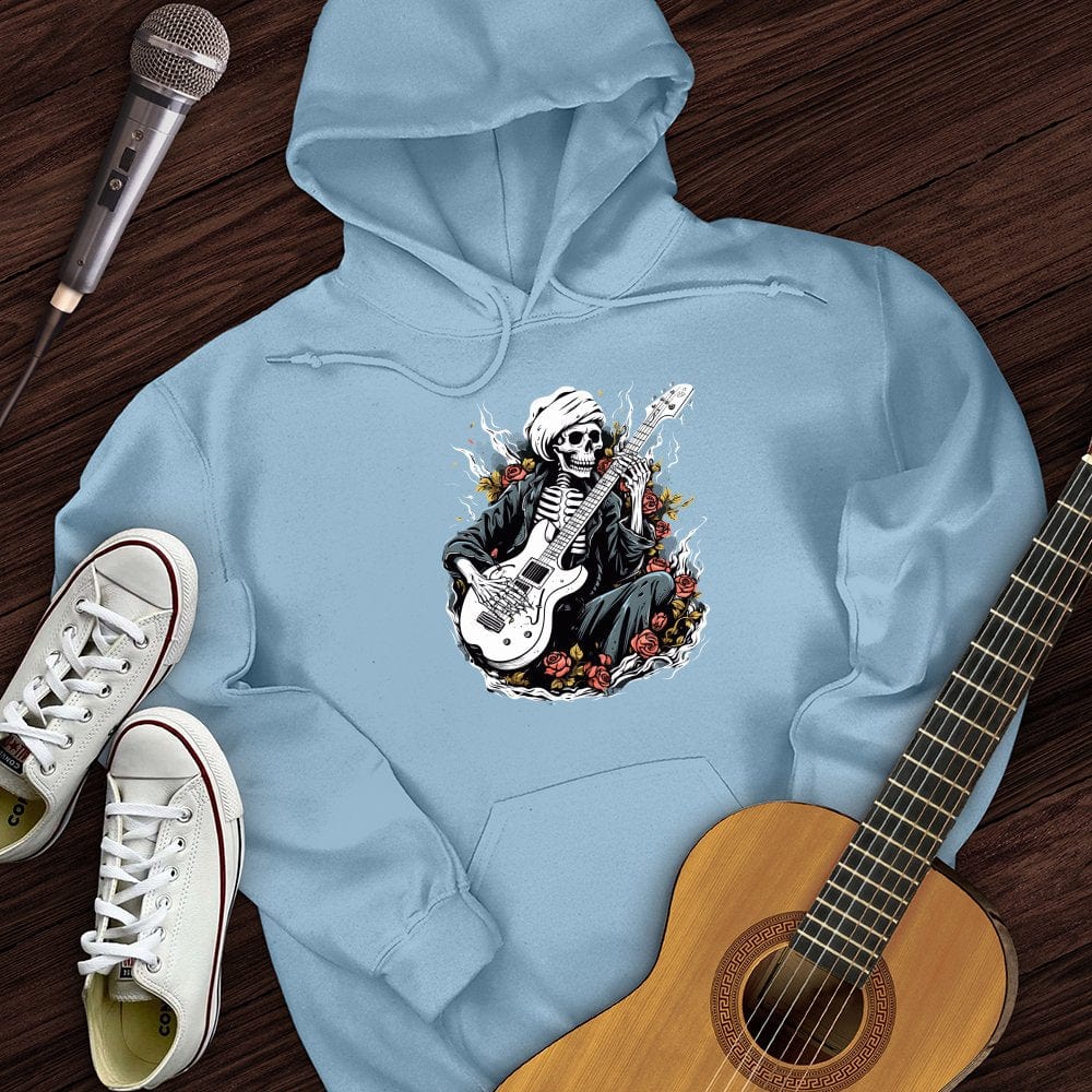 Printify Hoodie Light Blue / S Skeleton Playing Music Hoodie