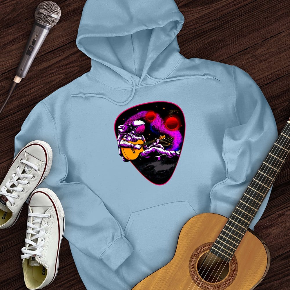 Printify Hoodie Light Blue / S Space Guitar Plectrum Hoodie