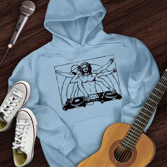 Printify Hoodie Light Blue / S Vitruvian DJ Hoodie