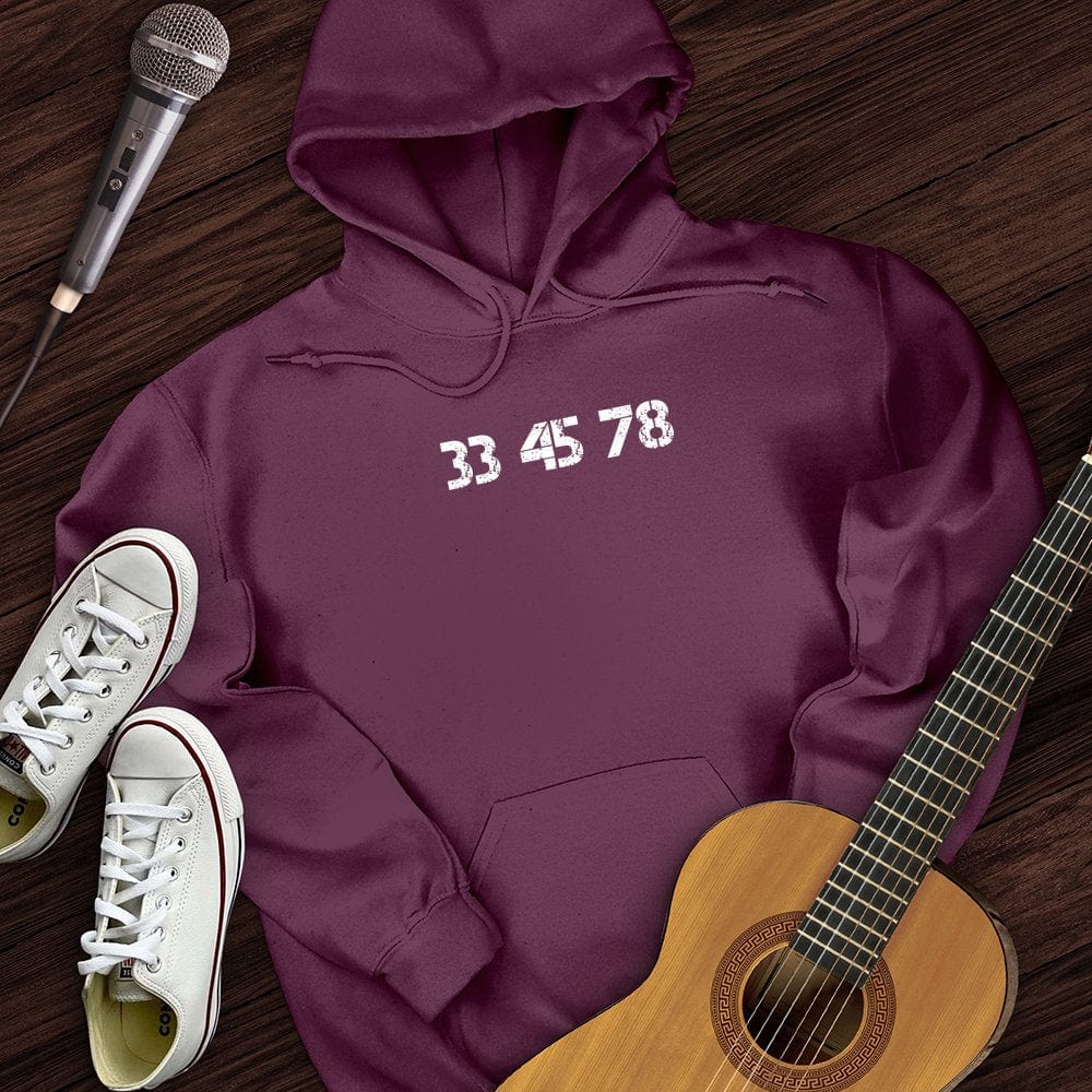 Printify Hoodie Maroon / S 33-45-78 RPM Turntable Hoodie