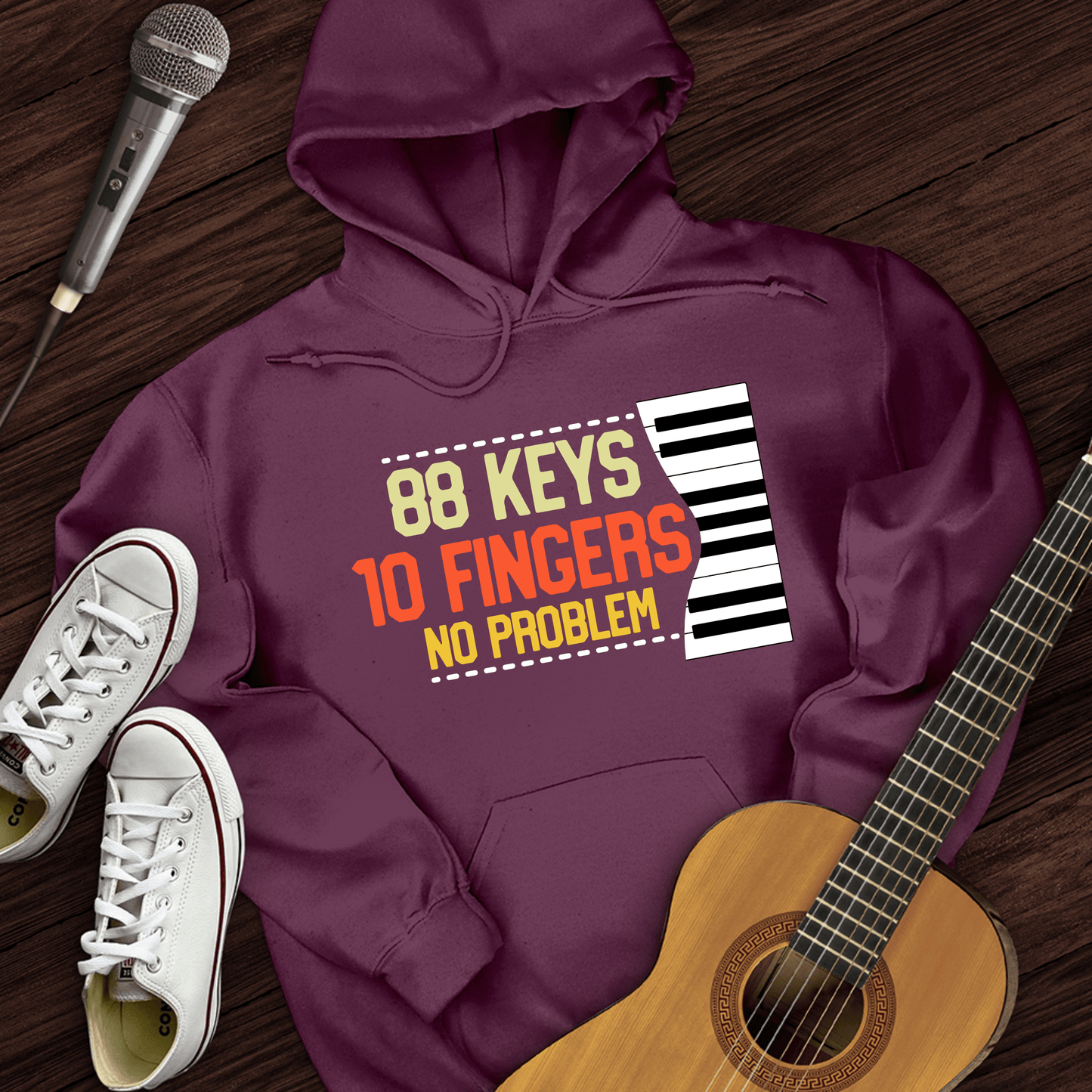 Printify Hoodie Maroon / S 88 Keys Hoodie