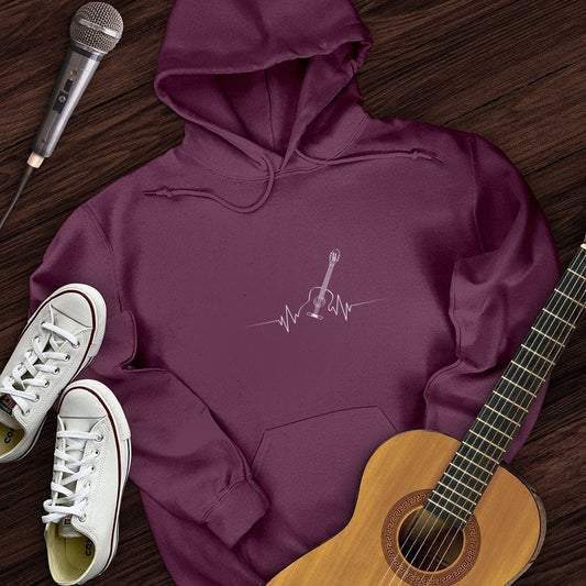 Printify Hoodie Maroon / S Acoustic Guitar Heart Beat Hoodie