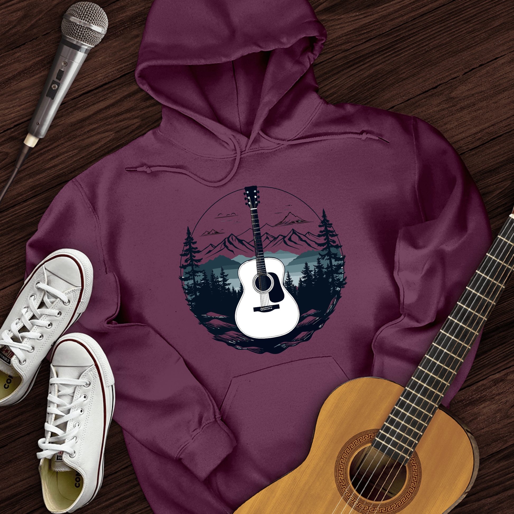 Printify Hoodie Maroon / S Acoustic Vibes Hoodie