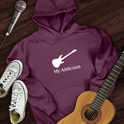 Printify Hoodie Maroon / S Addicted to Guitar Hoodie