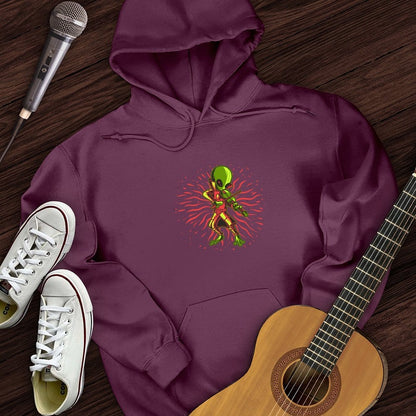 Printify Hoodie Maroon / S Alien Playing Violin Hoodie