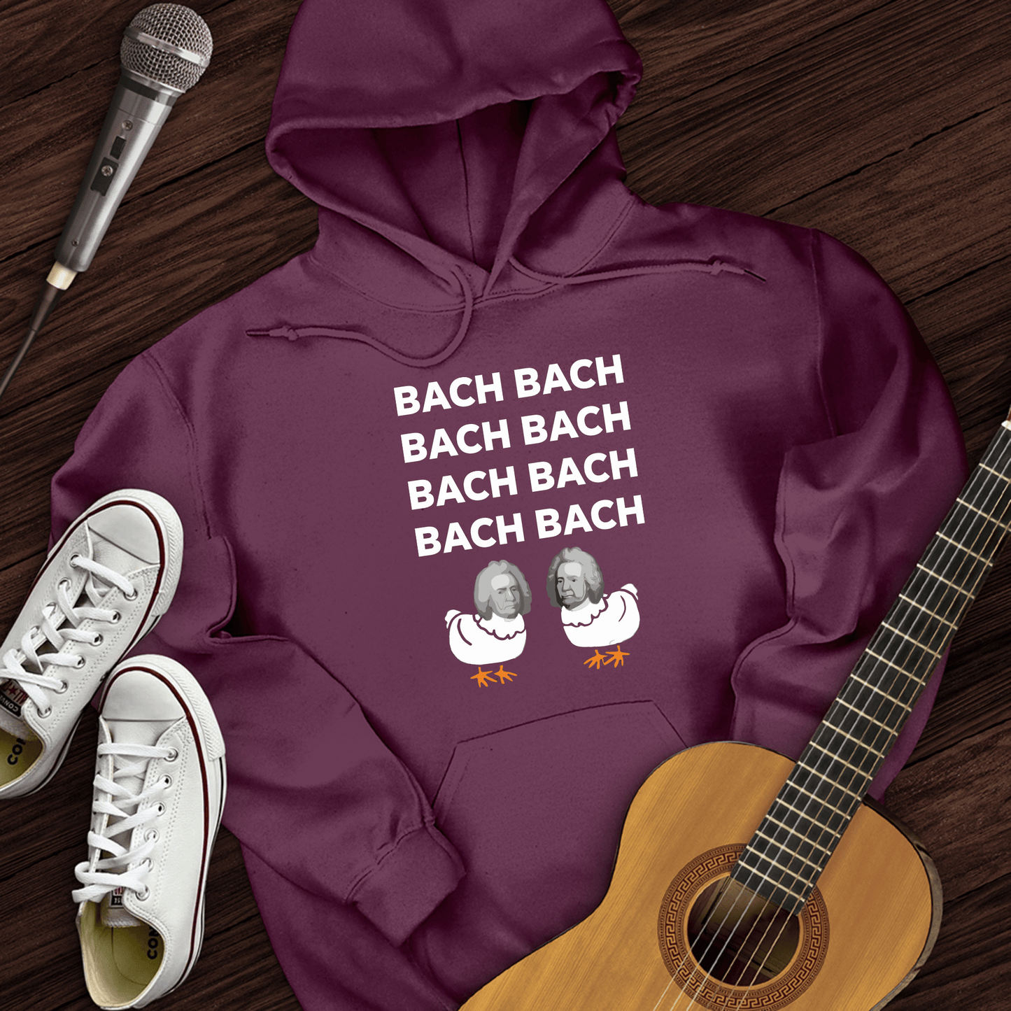 Printify Hoodie Maroon / S Bach Bach Hoodie