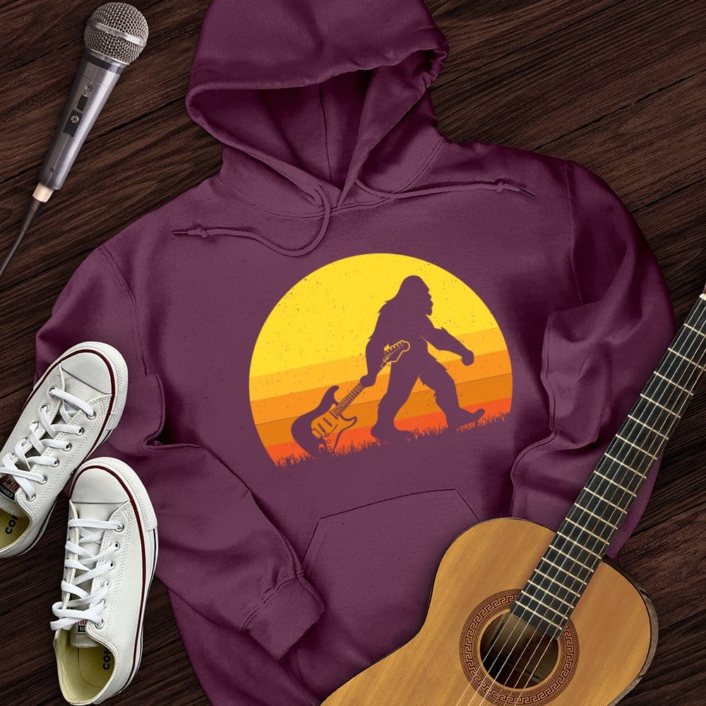 Printify Hoodie Maroon / S Bigfoot Dragging Guitar Hoodie