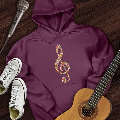 Printify Hoodie Maroon / S Christmas Treble Clef Hoodie