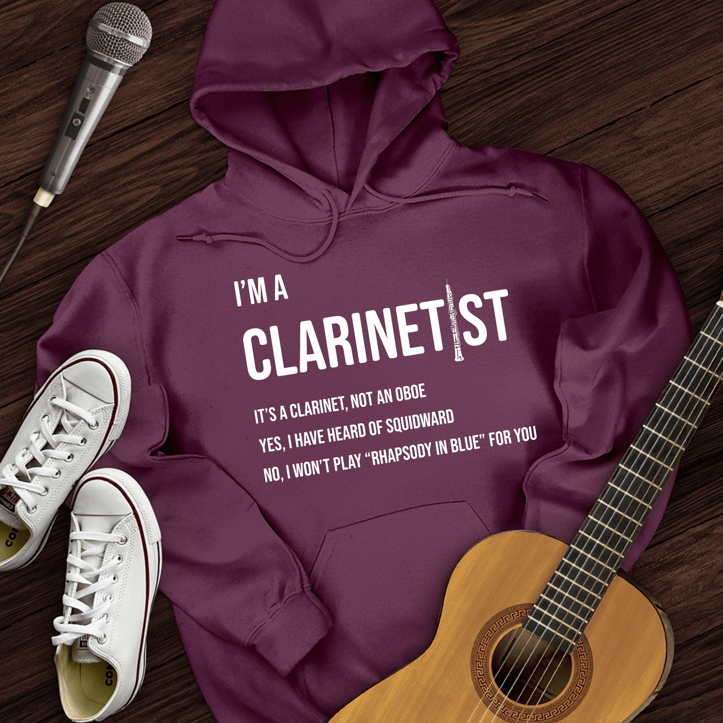 Printify Hoodie Maroon / S Clarinetist Hoodie