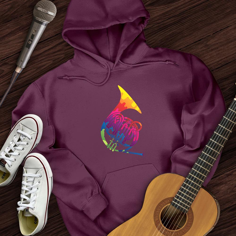 Printify Hoodie Maroon / S Colorful Horn Hoodie
