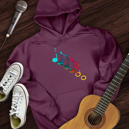 Printify Hoodie Maroon / S Colorful Music Notes Hoodie