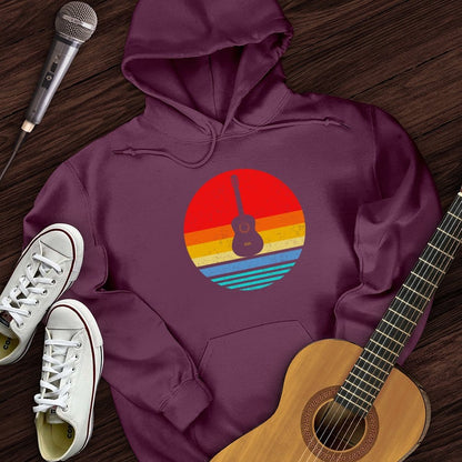Printify Hoodie Maroon / S Colorful Vintage Guitar Hoodie