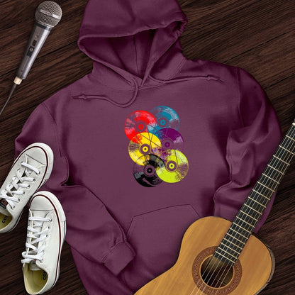 Printify Hoodie Maroon / S Colorful Vinyls Hoodie