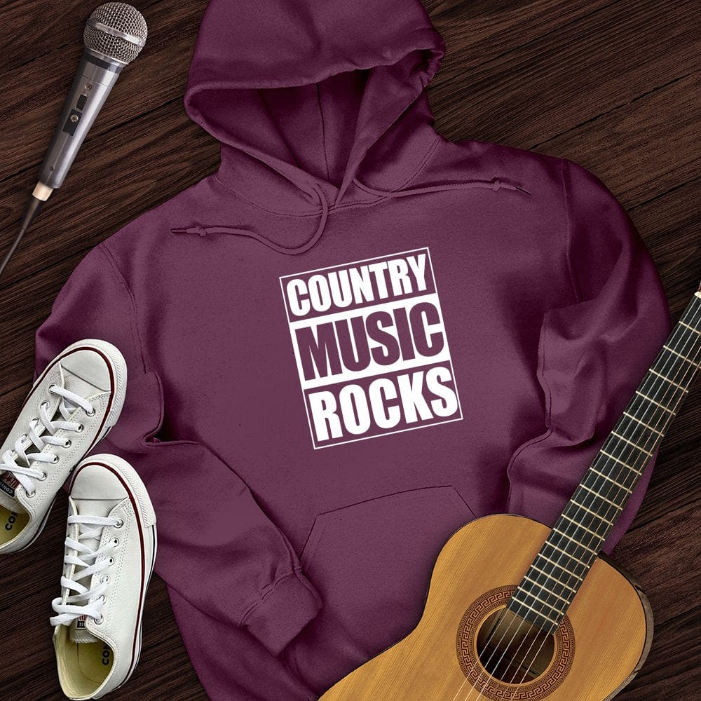 Printify Hoodie Maroon / S Country Music Rocks Hoodie