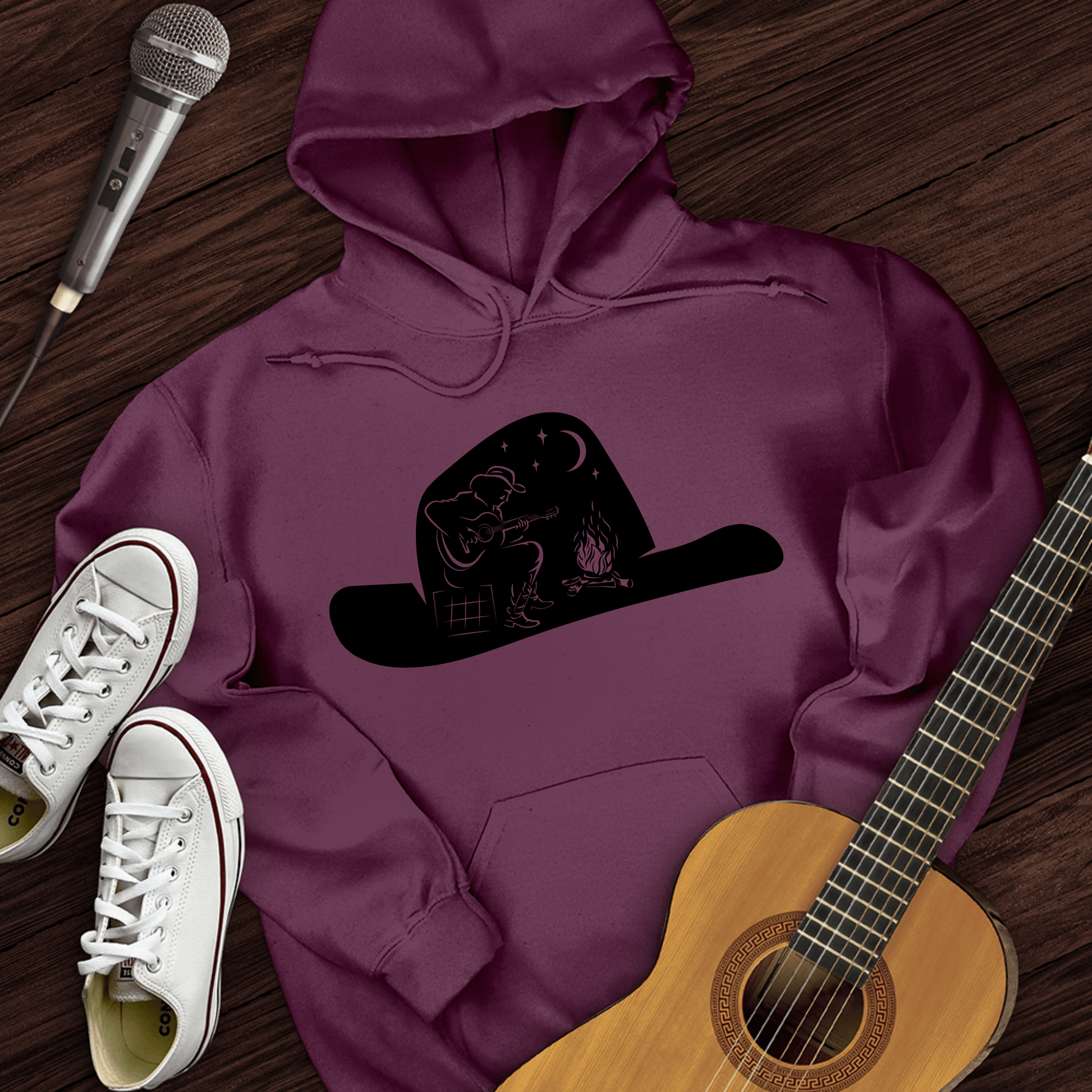 Printify Hoodie Maroon / S Cowboy Hat Hoodie