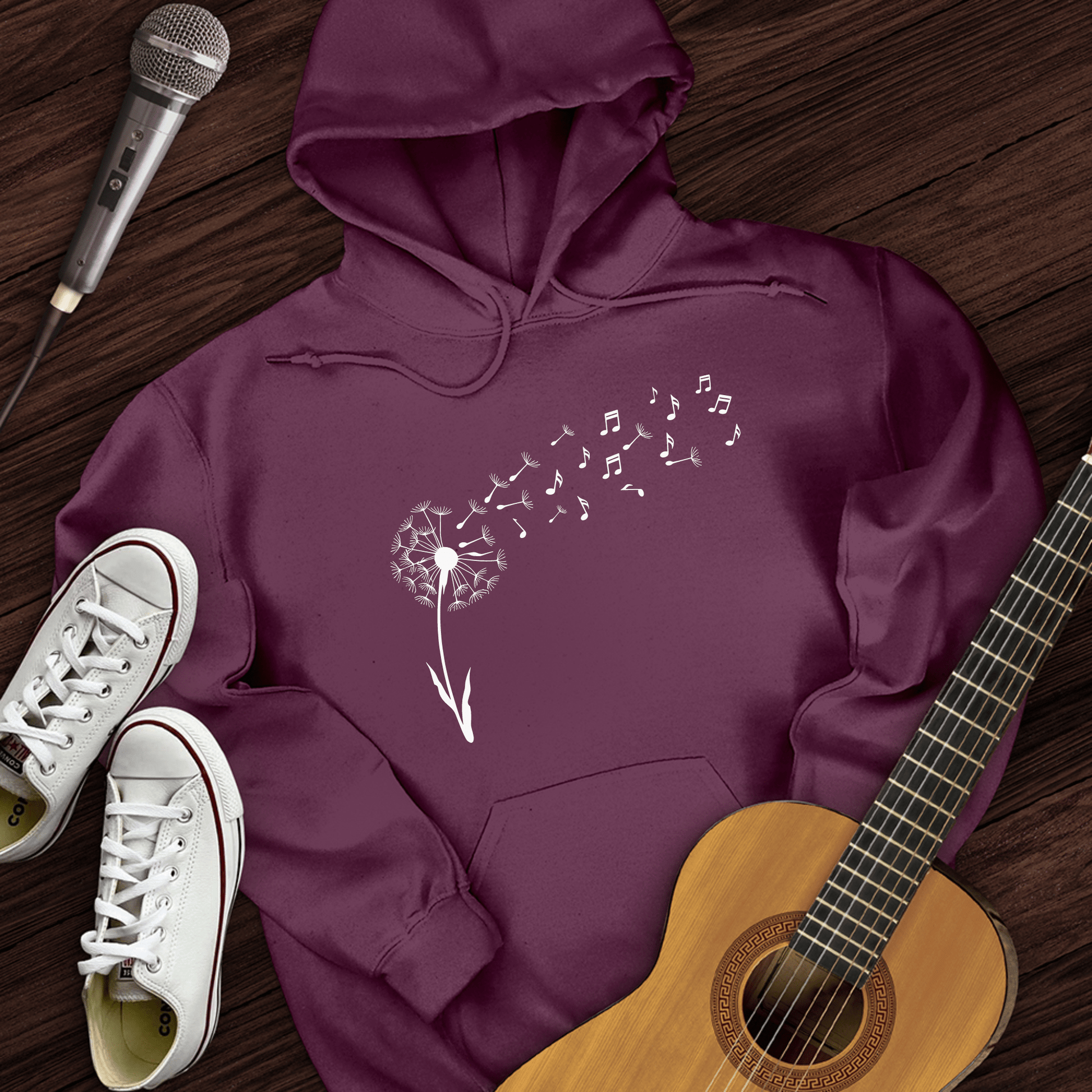 Printify Hoodie Maroon / S Dandelion Notes Hoodie