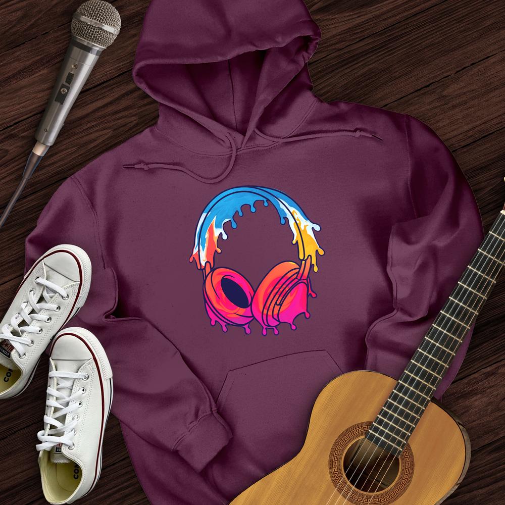 Printify Hoodie Maroon / S Drip Headphones Hoodie