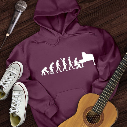 Printify Hoodie Maroon / S Evolution Of Pianist Hoodie