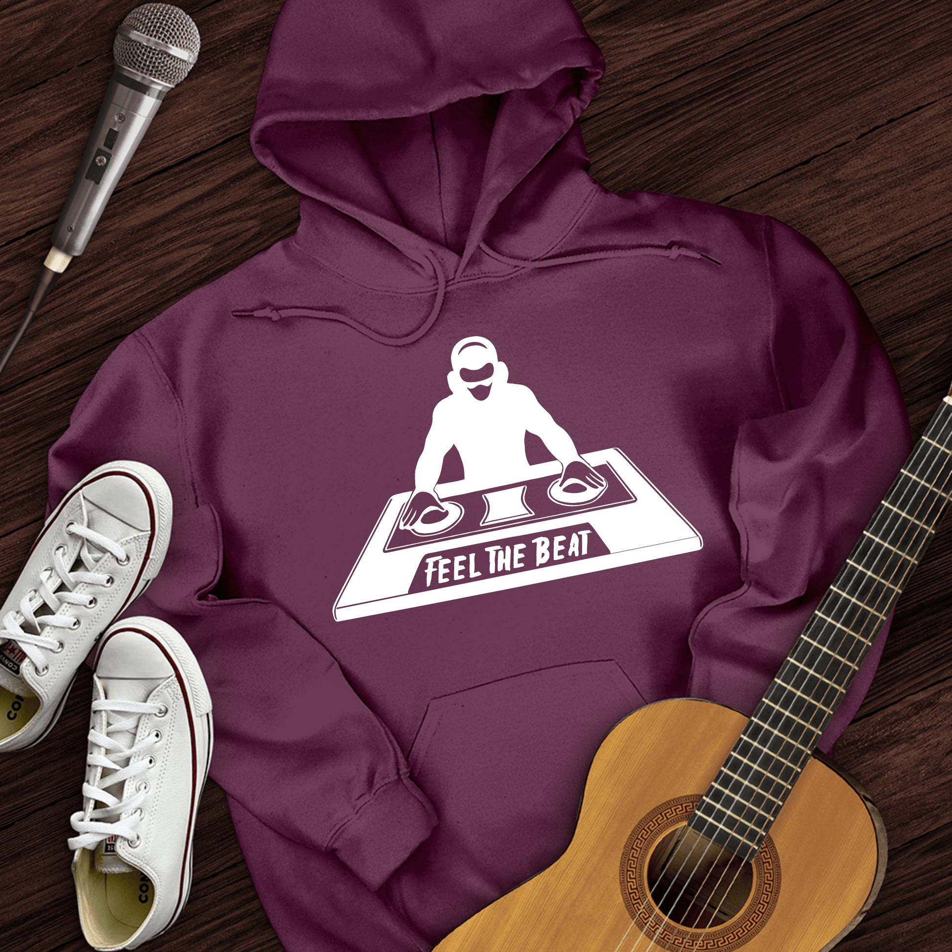 Printify Hoodie Maroon / S Feel The Beat Hoodie