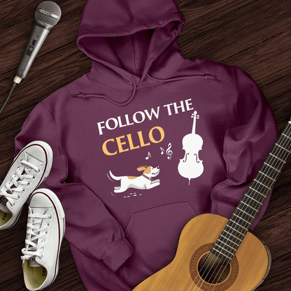 Printify Hoodie Maroon / S Follow The Cello Hoodie