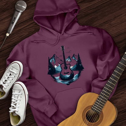 Printify Hoodie Maroon / S Glacier Guitar Hoodie